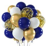 NEBURORA Navy Blue and Gold Confetti Balloons 60pcs 12inch Party Balloons Kit for Birthday Party Wedding Graduation Holiday Celebrating Balloon Decoration