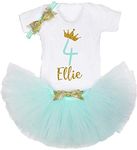 4th Birthday Outfit Personalised 1-2-3-4-5-6-7-8-9-10 Birthday outfit Tutu skirt Baby girl outfit Toddler outfit