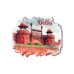 Bhai Please Delhi Red Fort City Wooden Fridge Magnet (Pack of 1) | Place, City, State, Souvenir, Destinations, Travel, Adventure Fridge Decorations | Gift for Friends, Colleagues, Foreign Delegates |