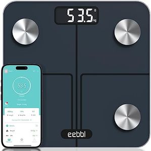 EEBBL Bilancia Pesapersone Digitale Professionale, da Bagno, Impedenziometrica di Precisione, La scala a grande schermo visualizza chiaramente i dati corporei