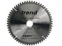 Trend Wood Mitre Saw Blade, 216mm Diameter, 30mm Bore, 60 Teeth, TCT, 2.6mm Kerf, -5° Hook, CSB/CC21660