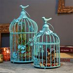 Homesake® Antique Lantern Cage Home Decor Hanging Pendant Light, Ceiling Decorative Vintage Chandelier for Living Room,Home, Bedroom,for Home,Indoor Outdoor (Turquoise) - Home Decor Items - Pack of 2