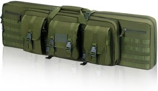 HUNTSEN 42" Double Long Rifle Case American Classic Tactical Soft Pistol Gun Bag Multi-Function Outdoor Carbine Gun Case Firearm Transportation & Storage Backpack - Lockable Compartment