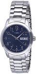 TIMEX Men's T2M933 Elevated Classics Silver-Tone Dress Watch with Stainless Steel Expansion Band