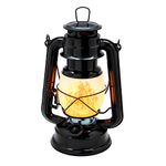 YAKii Flame Effect 17-LED Metal Oil Lamp,Vintage Style Hurricane Lantern(Black)