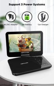 DBPOWER 12.5" Portable DVD Player – Swivel Screen, Rechargeable Battery