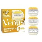 Gillette Venus ComfortGlide Coconut Razor Blades Women, Pack of 3 Razor Blade Refills with 2 Flexible Gel Bars with a Touch of Olay Moisture