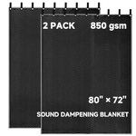 2 Pcs Sound Dampening Blanket Studio Sound Blanket with Grommets,80" x 72" Sound Absorption Blankets,Heavy Material Acoustic Treatment Blanket,Light Blocker Insulated Indoor or Outdoor Use