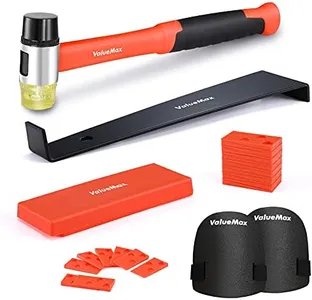 ValueMax Laminate Wood Flooring Installation Kit with Solid Tapping Block, Wider Heavy Duty Pull Bar, Reinforced Double-Faced Mallet with Non-Slip Soft Grip, Foam Kneepads, 30-Piece Spacers