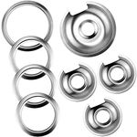 4 Pack Chrome Cooktop Drip Pans for GE Range Stove Top Burner Drip Pan Bowls (3pcs) 6" Pan/Ring & (1pc) 8" Pan/Ring