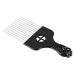 Chrontier Metal Hair Styling Pik Afro African American Pick Comb Tooth Comb Hairdressing For Volume & Tangles Black Fan Fist Straight Hair Brush