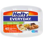 Hefty 40-Count Soak Proof Everyday Styrofoam Compartment Trays, 9x12 Inches