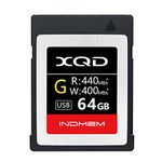 INDMEM 64GB XQD Card 5x TOUGH MLC XQD Flash Memory Card High Speed G Series (Read 440MB/s and Write 400MB/s)