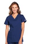 Cherokee Women's Top with V-Neck Medical Scrubs, Navy, L