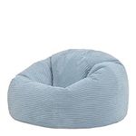 icon Kingston Large Bean Bag, Jumbo Cord Bean Bag, Cool Blue, Bean Bag chair for Adults with Filling Included, Comfortable Lounging Chair for All Ages