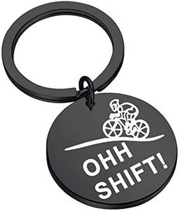 AKTAP Cycling Gift Oh Shift Funny Cyclist Keychain Cool Triathlon Biking Rider Gift (Cyclist Charm Keychain)