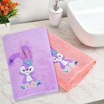 MAXOSHINE Microfiber Kids Bath Towels Quick Dry Super Absorbent Super Soft Bath Towel for Babies Toddler-Baby Towel for Boys and Girls (Purple/Pink, Pack of 2)