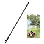 Fire Pit Poker for Fireplace, 46 Inches Extra Long Sturdy Fire Pit for Camping, Wood Stove, Outdoor and Indoor Use, Rust Resistant Stainless Steel Black