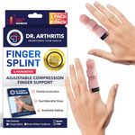 Doctor-Developed Trigger Finger Splint, Medical Splint Compression for Protection & Pain Relief, Comfy Finger Braces Joint Stabilizer for Injury Recovery, Fits Index, Middle, Ring & Pinky (Pink, Regular)