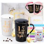 1 Year Anniversary/Gifts for Boyfriend Him Her Couples Wife Husband Women Girlfriend, Mr and Mrs Gifts for 1st First Paper Wedding Anniversary/Gifts for Couples Mugs Anniversary/Gift