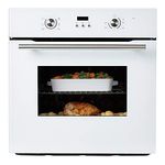 Cookology COF605WH 60cm 65 Litre Capacity, Installed Built In Electric Fan Oven, Integrated Single Fan Oven with Mechanical Dial Timer and Grill - in White