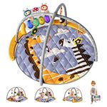 TUMAMA Baby Play Gym with Mat, Music and Light Up Piano Toy, Baby Play Gym with Hanging Toys for Newborn to 3 Year Old Baby, Tummy Time Mat Remote Control, Activity Playmats & Floor Gyms Sensory Toys