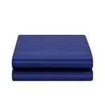 Satin Flat Sheet Only, Queen Flat Sheet, 1 - Piece Navy Blue Top Sheet, Extra Soft Silk Flat Bed Sheets Sold Separately Queen - Navy Blue