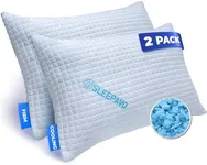 Sleepavo Shredded Memory Foam Pillows Queen Size Set of 2 - Extra Firm Bed Pillows Adjustable Queen Size Pillow for Side Sleeper, Back, Stomach -Soft Memory Foam Pillows 2 Pack Cooling Pillows for Bed