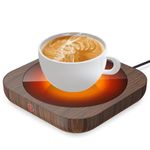 DOWILLDO Coffee Mug Warmers for Desk with 3 Temperature Settings, Smart Coffee Warmer Plate for Heating Milk, Tea, Hot Chocolate, and Candle(Wood)