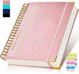 Spiral Notebook Journal 8.5” x 11”, 300 Pages Hardcover Leather Lined Journals for Women Men, A4 Large College Ruled Notebooks with 100 GSM Thick Paper, Spiral Journal for Writing Work School, Pink