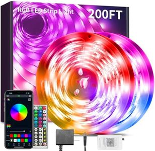 Bathebright 200FT led Lights Strip for Bedroom Smart Music Sync RGB Color Changing with App and Remote Control, Power Supply Led Strip Lights Lumiere Led for Home Party Room Decor