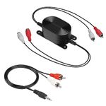 Smof RCA Ground Loop Isolator, Designed for Audio Signal Noise Cancellation, Portable and Light Weight, Amplifier Noise Filter for Car Audio/Home Audio System, with 3.5mm Audio Adapter Cable.(Black)