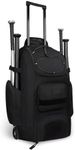 TENFLY Rolling Baseball Bag with Wheels - 55L Wheeled Softball Equipment Bag, 4 Bat Holders, Ventilated Cleat Compartment, All-Terrain Anti-Tip Wheels, External Fence Hook for Youth & Adult Players