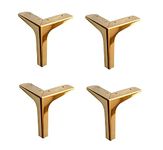 Fascination FASINATION Sofa Leg 4 Inches Matt Black Finish T Shape Set of 4,Gold (Mounting Screw Included)