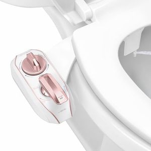 LUXE Bidet NEO 320 Plus - Only Patented Bidet Attachment for Toilet Seat, Innovative Hinges to Clean, Slide-in Install, Advanced 360° Self-Clean, Warm, Dual Nozzles, Feminine & Rear Wash (Rose Gold)