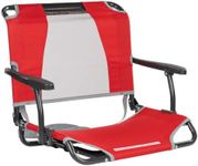 GCI Outdoor Big Comfort Stadium Chair | Portable, Folding Bleacher Seat with Back Support & Armrests — Red
