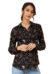 The Souled Store Women Official Harry Potter: Doodle Black Printed Shirts L