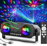 Disco Lights,Party Lights Sound Activated with Roating Disco Ball,Star Projection,Ocean Light,3 Lens Light Pattern Show for Party DJ KTV Club Christmas Festival Gifts