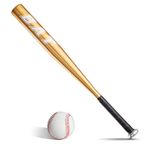 BigTree Baseball Bats Set Baseball Bat Stick Golden+Baseball Aluminum 25inch Baseball Bat and Ball Set Youth Adult Outdoor Training Practise Waterproof Anti Slip Handle Metal