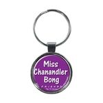 Ata-Boy Friends Miss Chandler Bong 1.5" Fob Keychain for Keys, Backpack Pulls and More