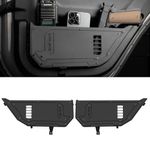 SHEAM Metal Rear Door Pocket Storage Box Compatible with 2018-2023 Jeep Wrangler JL 4XE JLU Rubicon Sport Sahara Gladiator JT, Door Side Insert Organizer Box Replaces The Weak Saggy Net -2PCS