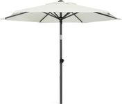 AMMSUN 6ft Patio Umbrella Outdoor Table Umbrellas with Push Button Tilt, UPF50+ Premium Steel Pole and Ribs for Deck, Lawn, Garden, Backyard & Pool (white)