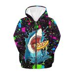 Biyejit Boys Girls Fleece Hoodies Plush Pullover Hoodie Casual Hooded Sweatshirts with Pocket for Age 6-16 Kids, Graffiti Shark, 8-10 Years