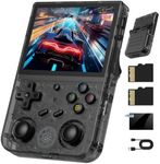 RG353VS Retro Gaming Console Handheld Game Console RG353VS Linux System, 3.5 Inch IPS Screen Protector 64G TF Card, Preload 4452 Games RK3566 64bit Gaming Console 5G WiFi/4.2 Bluetooth(Black)