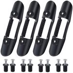 4 Pack Kayak Paddle Clip with Screws, Decked Mounted Universal Kayak Paddle Holder Clips Fishing Net Clip, Black