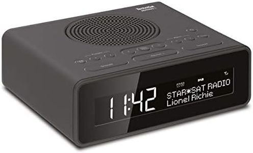 TechniSat DIGITRADIO 51 - DAB+ Radiodespertador, recepción de emisoras DAB y FM, reloj, despertador con alarma dual ajustable, pantalla atenuable y entrada para auriculares, negro