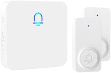 SECRUI Wireless Doorbell Kits, Easy Installation 2 Buttons with 1000ft Range, 5 Adjustable Volume, 32 Ringtones, LED Flash, Loud Sound for Home Classroom Store, White