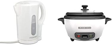 Proctor Silex Electric Tea Kettle (41005PS) + BLACK+DECKER 2-in-1 Rice Cooker & Food Steamer