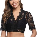 and Corset Lingerie for Women Blouse Lace Dirndl Elegant Sexy Women Lingerie Daddy (b-Black, XXXL)