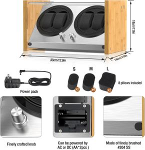 Watch Winder Smith 4-Slot Bamboo Watch Winder – Automatic Display Case